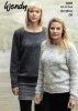 Knitting Pattern - Wendy 6085 - Harris DK - Cabled Raglan Sweater